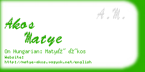 akos matye business card